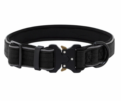 Black reflective waterproof dog collar