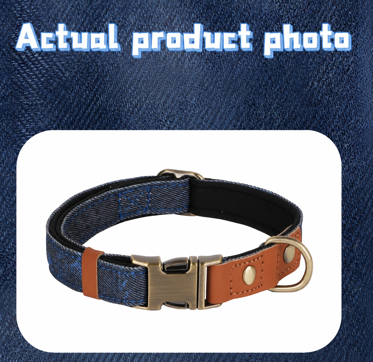Urban Denim Collar-Comfortable Padded Dog Collar