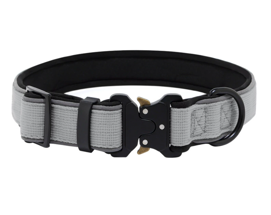Grey reflective waterproof dog collar