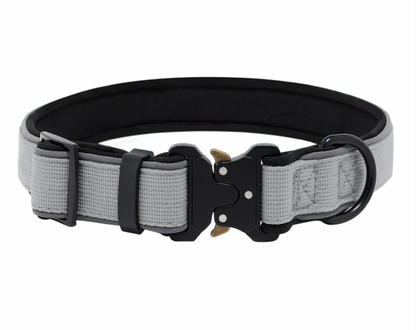 Grey reflective waterproof dog collar
