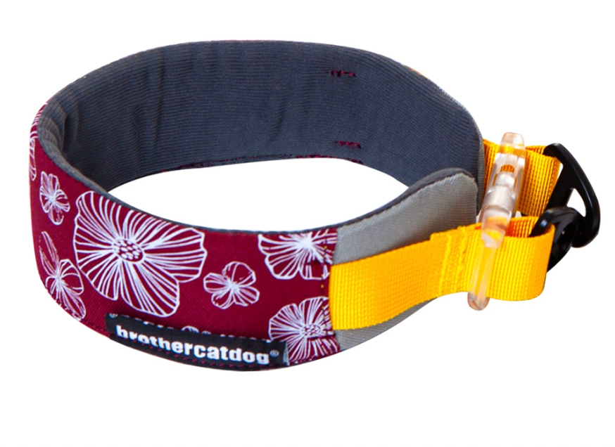 red soft everyday waterproof dog collar with quick release buckle