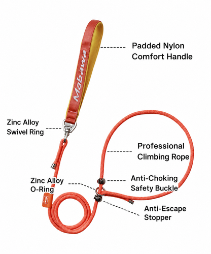 anti choking dog slip lead with padded handle