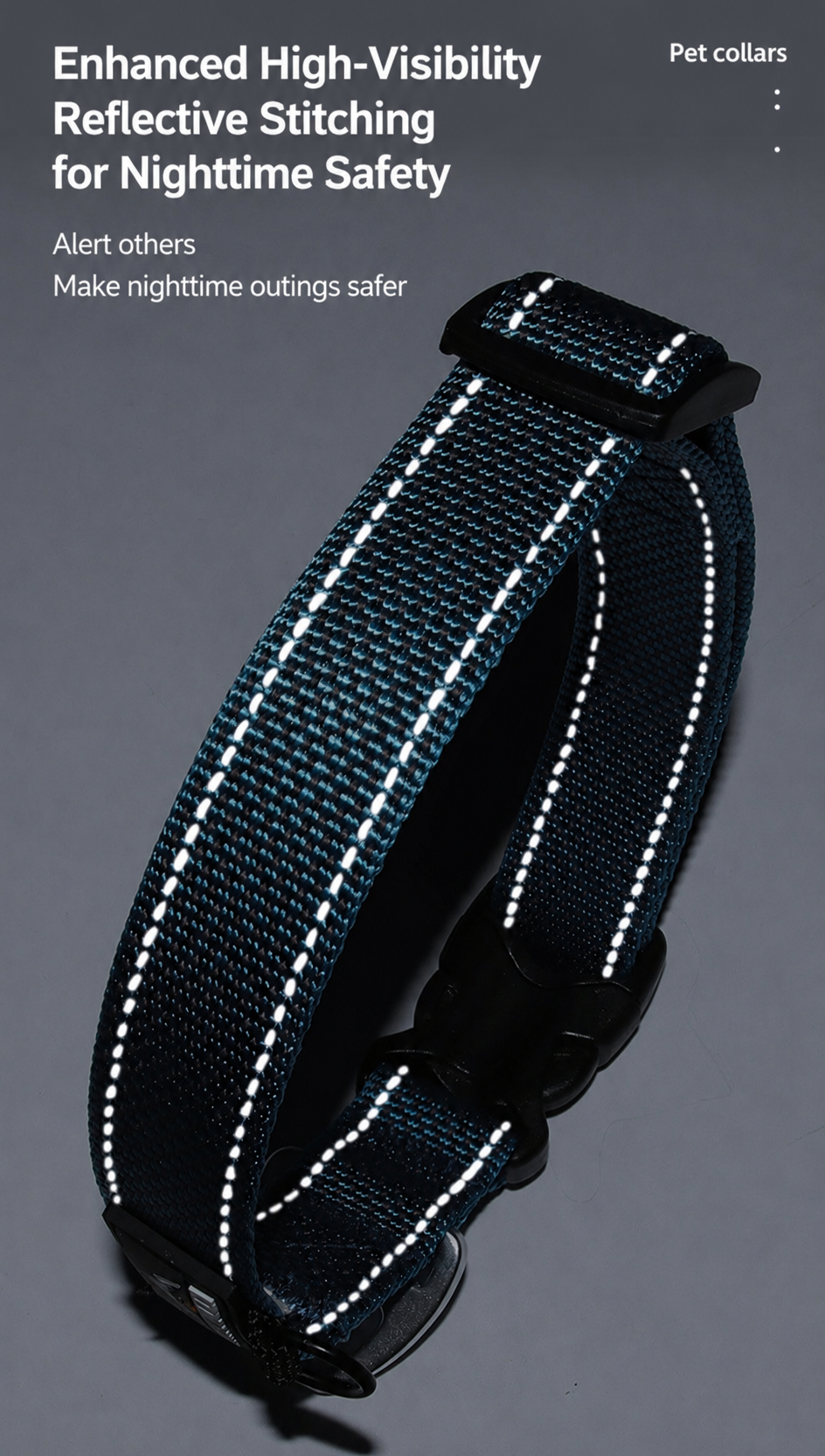 reflective stitching dog collar