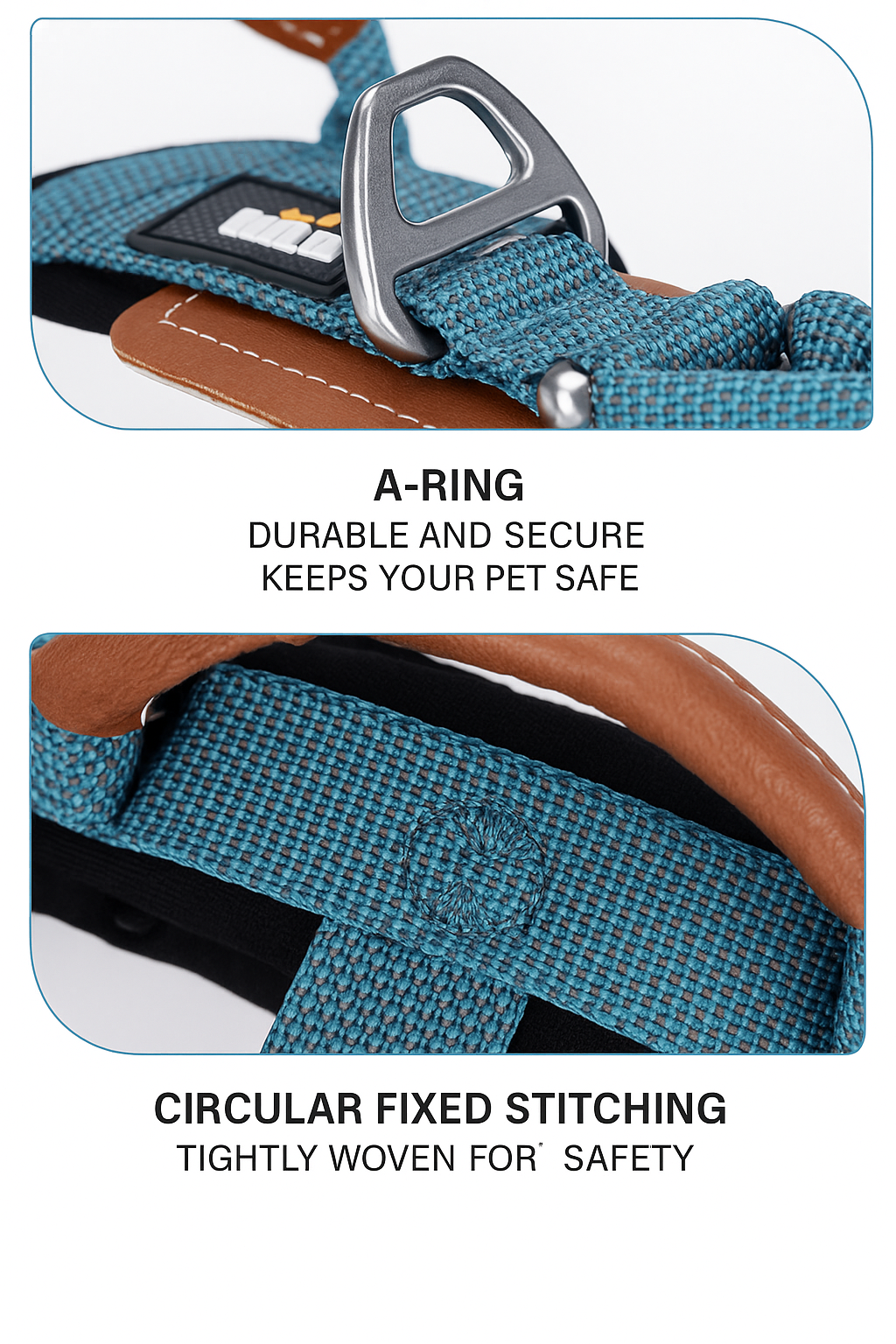 A-ring and circular fixed stitching dog harness