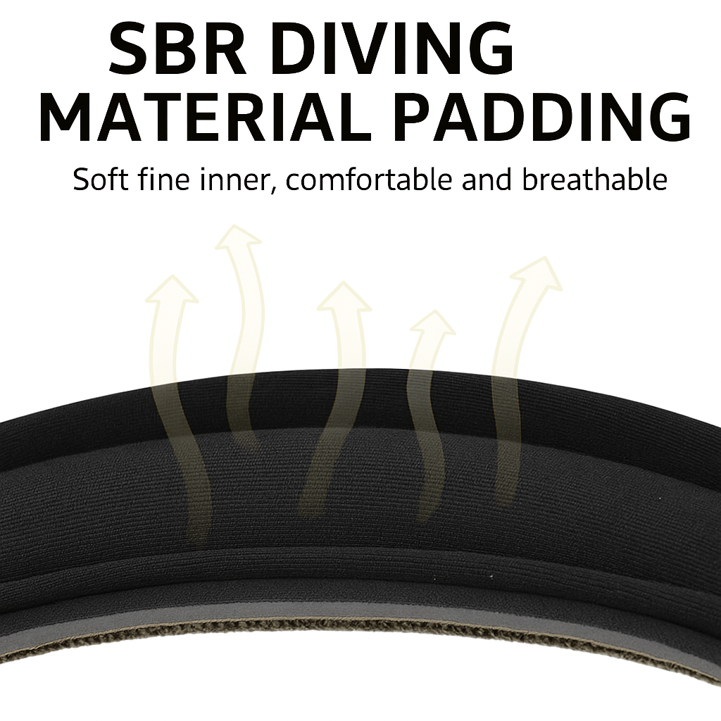 Close-up of SBR diving material padding dog collar