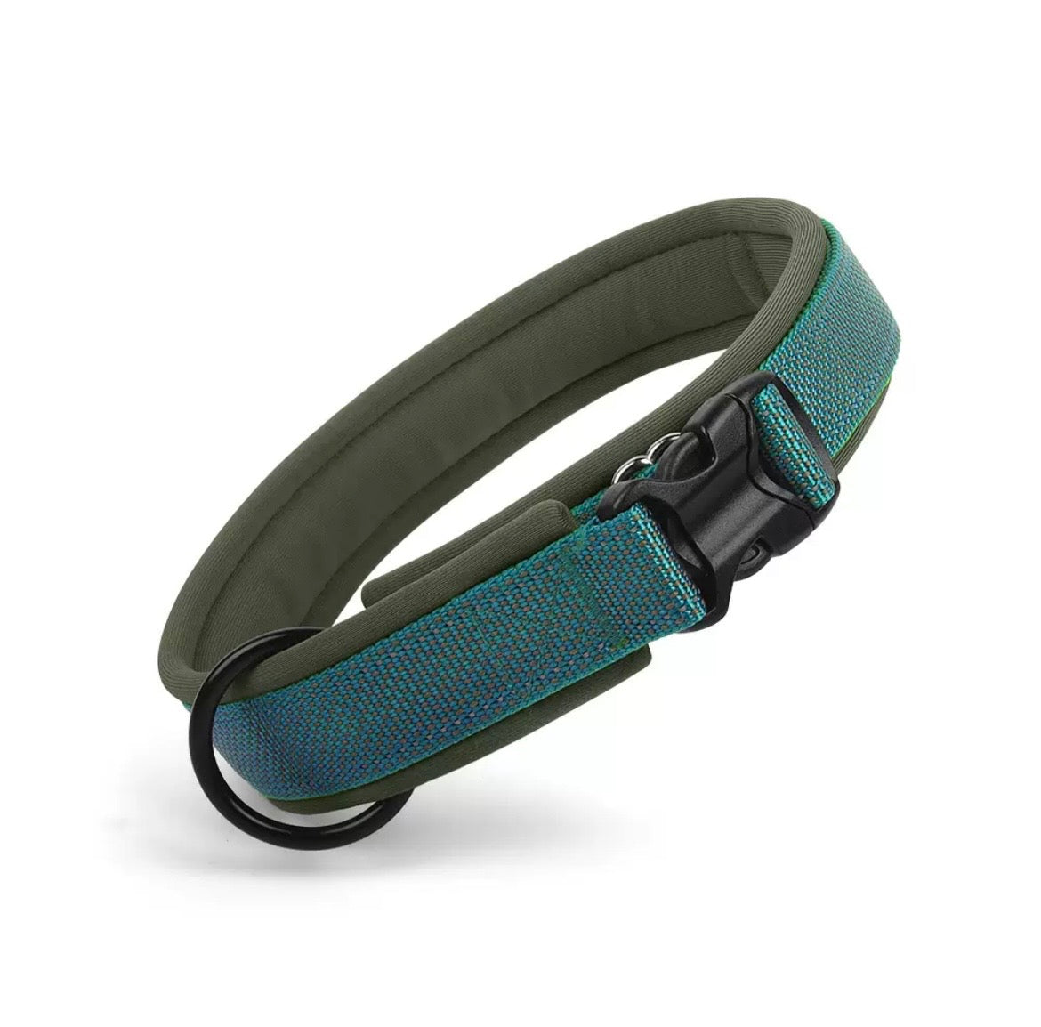 blue soft padded reflective dog collar