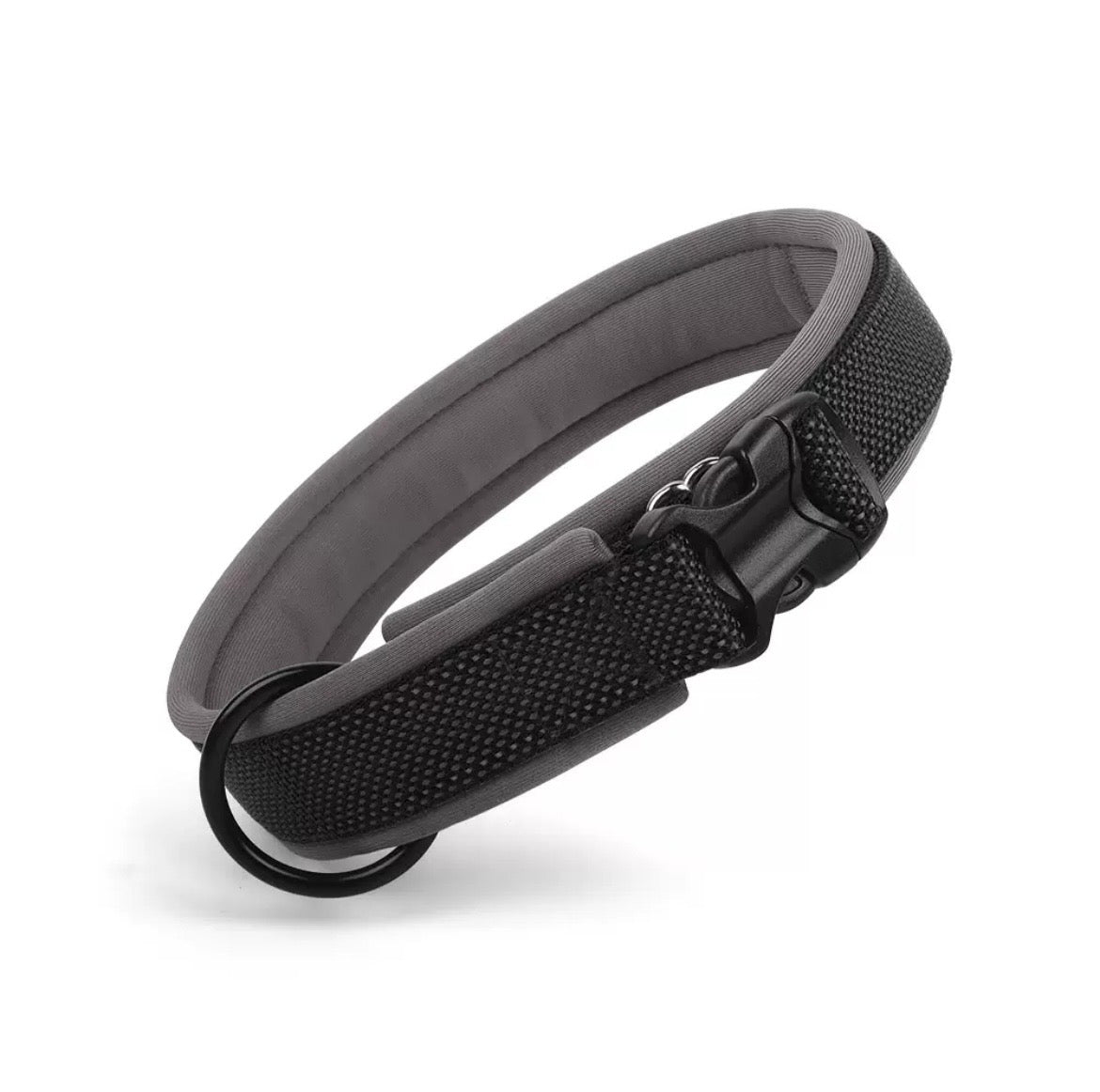 black reflective padded dog collar for large dogs